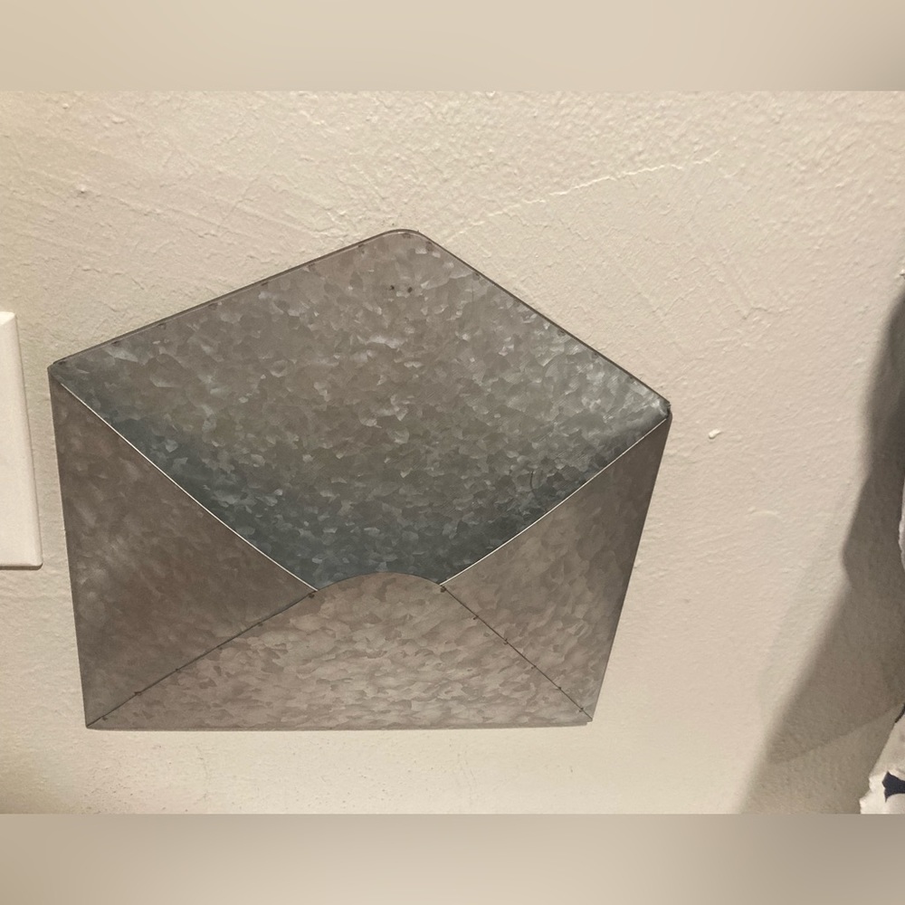 Aluminum Mail Sorter/Wall Hanging x 2. Corrugated tin. Decorative.